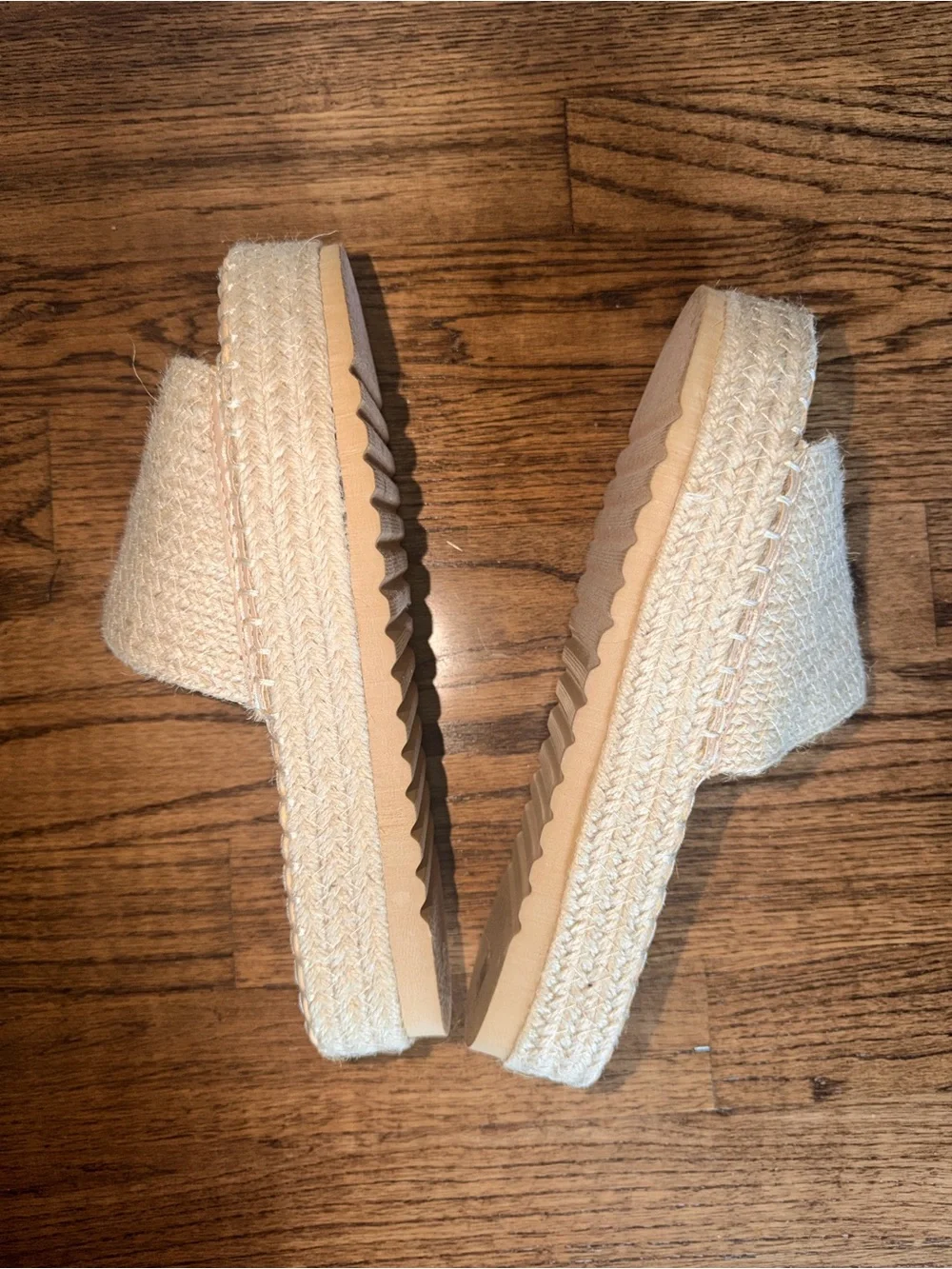 BEACH Beige Woven Espadrille Slide - Neutral Summer Slip-Ons